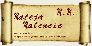 Mateja Malenčić vizit kartica